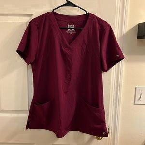 Barco 4 Way Stretch Scrub Top - Wine Color